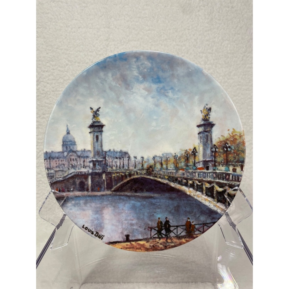 Louis Dale 'Le Pont Alexandre III' 8.5" Limoges Porcelain Plate EUC